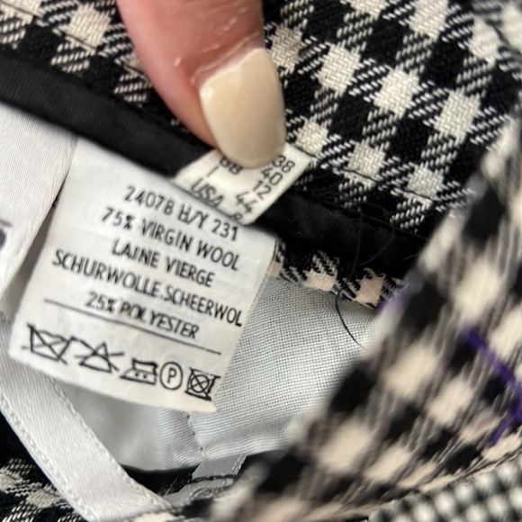 Plaid high waisted wool blend pants, size 8 - Picture 6 of 6